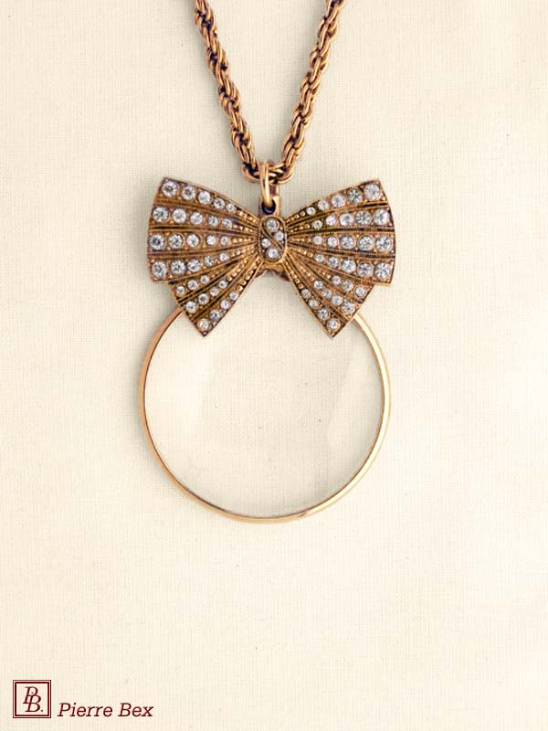 Pierre Bex Art-Deco magnifying glass necklace bow 45033-D1