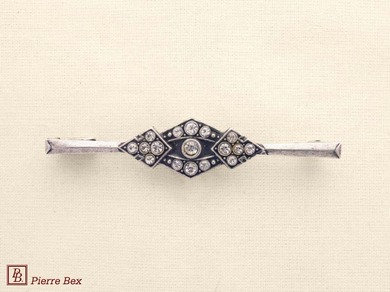 Pierre Bex Art-Deco brooch with rhinestones 45176-01