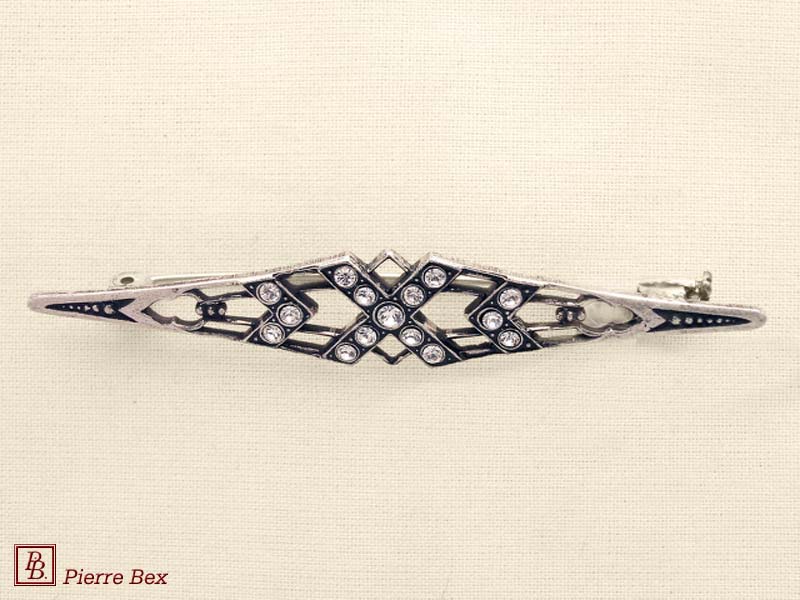 Pierre Bex Art-Deco brooch with rhinestones 45176-11