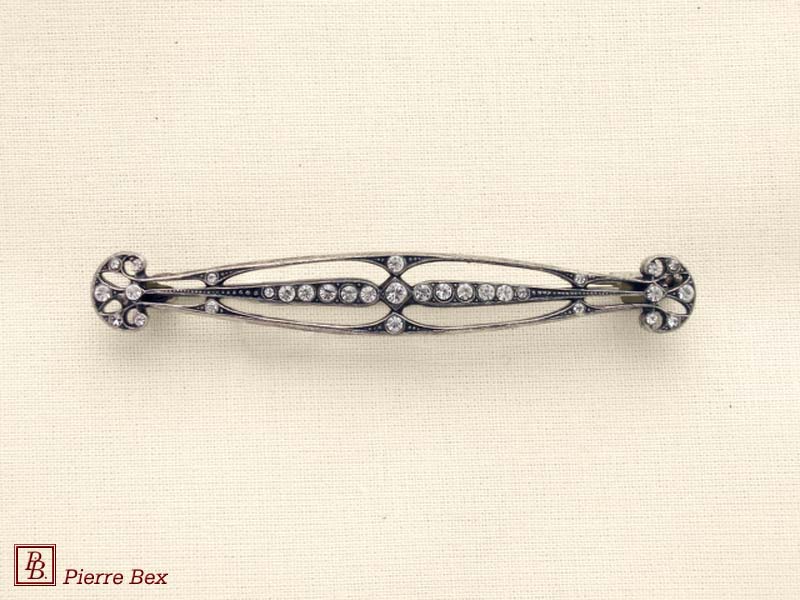 Pierre Bex Art-Deco brooch with rhinestones 45176-12