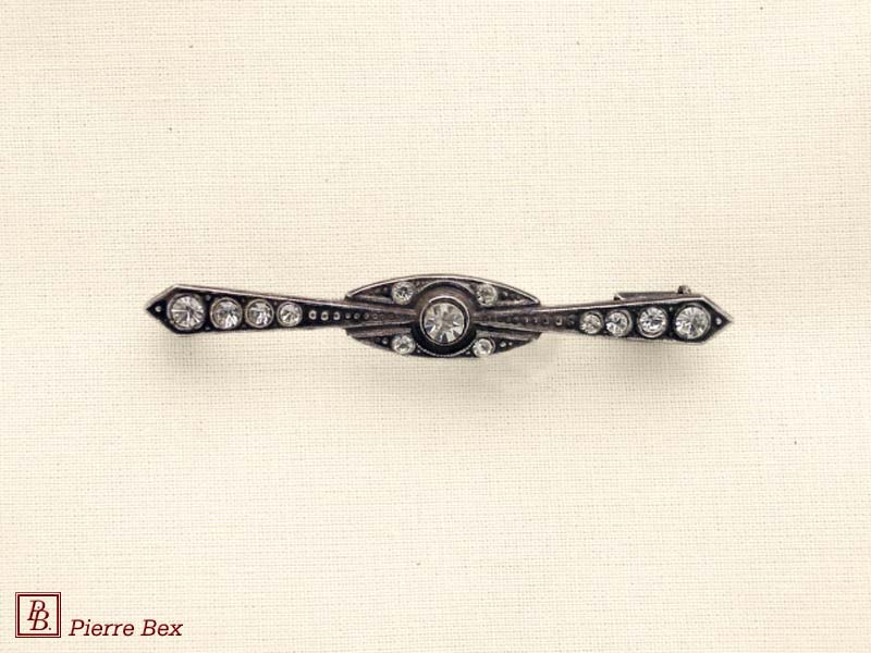Pierre Bex Art-Deco brooch with rhinestones 45176-15