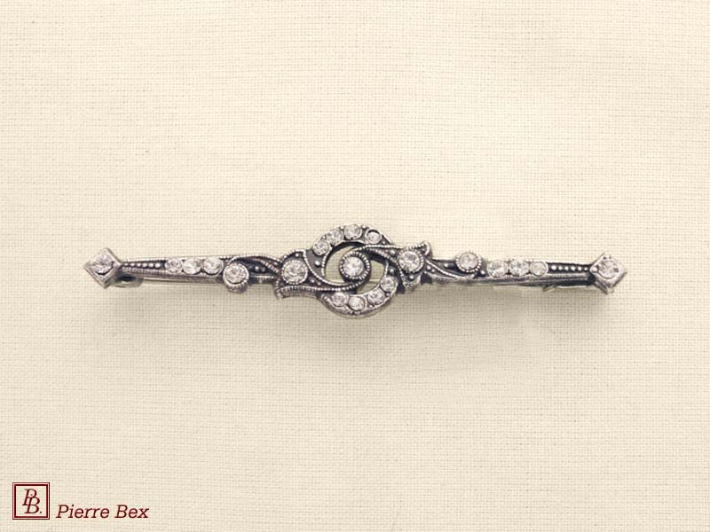 Pierre Bex Art-Deco brooch with rhinestones 45176-16