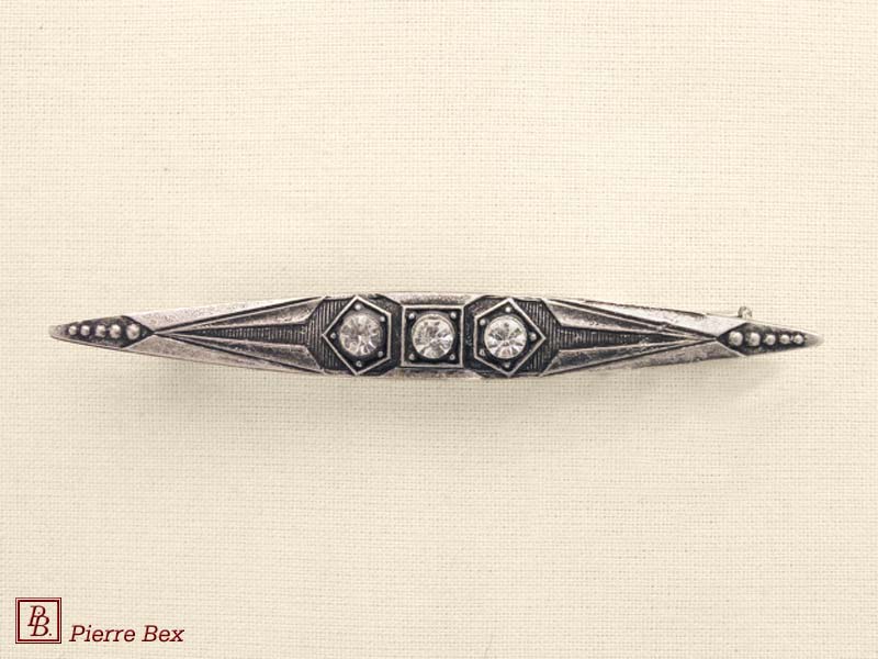 Pierre Bex Art-Deco brooch with rhinestones 45176-18