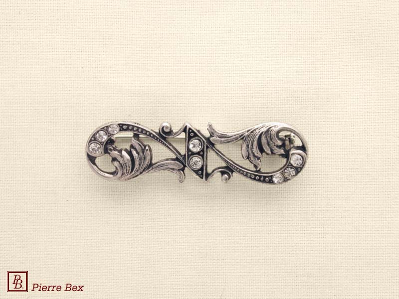 Pierre Bex Art-Deco brooch with rhinestones 45176-21