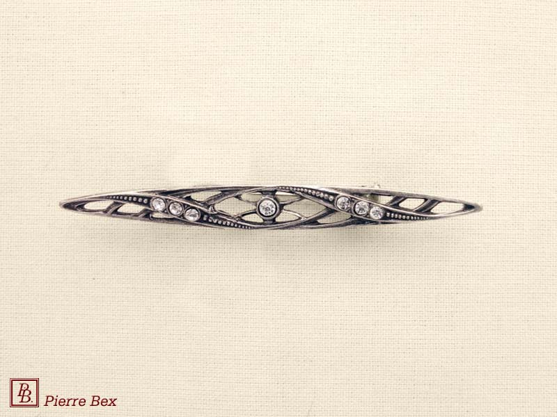 Pierre Bex Art-Deco brooch with rhinestones 45176-25