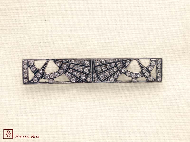 Pierre Bex Art-Deco brooch with rhinestones 45176-35