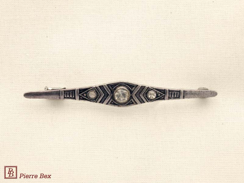 Pierre Bex Art-Deco brooch with rhinestones 45176-37