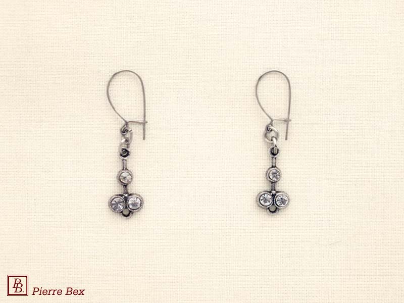 Pierre Bex Art-Deco earrings with rhinestones 45215-01