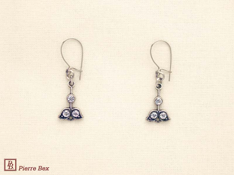 Pierre Bex Art-Deco earrings with rhinestones 45215-05