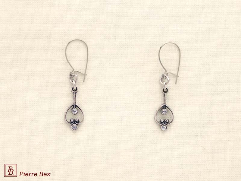 Pierre Bex Art-Deco earrings with rhinestones 45215-27