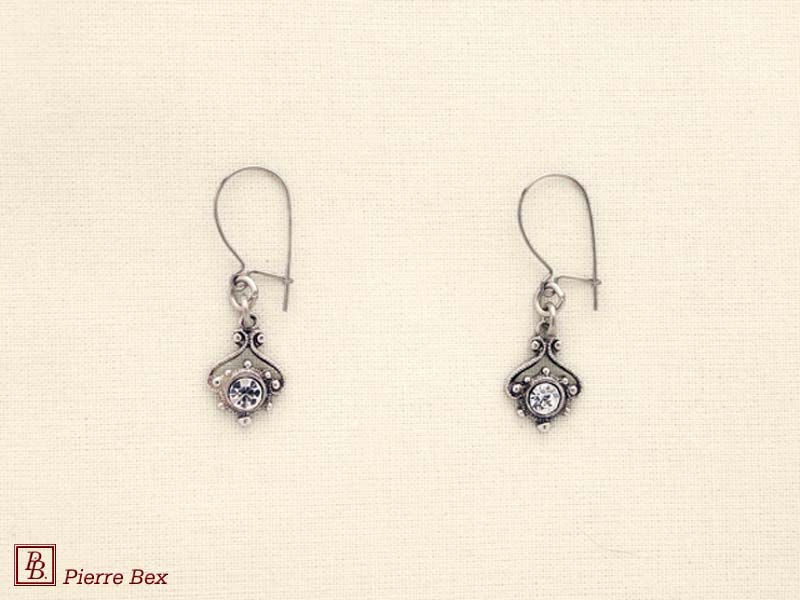 Pierre Bex Art-Deco earrings with rhinestones 45215-31