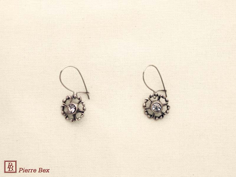 Pierre Bex Art-Deco earrings with rhinestones 45215-35