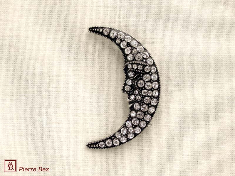 Pierre Bex Art-Deco brooch smiling moon 45336-21