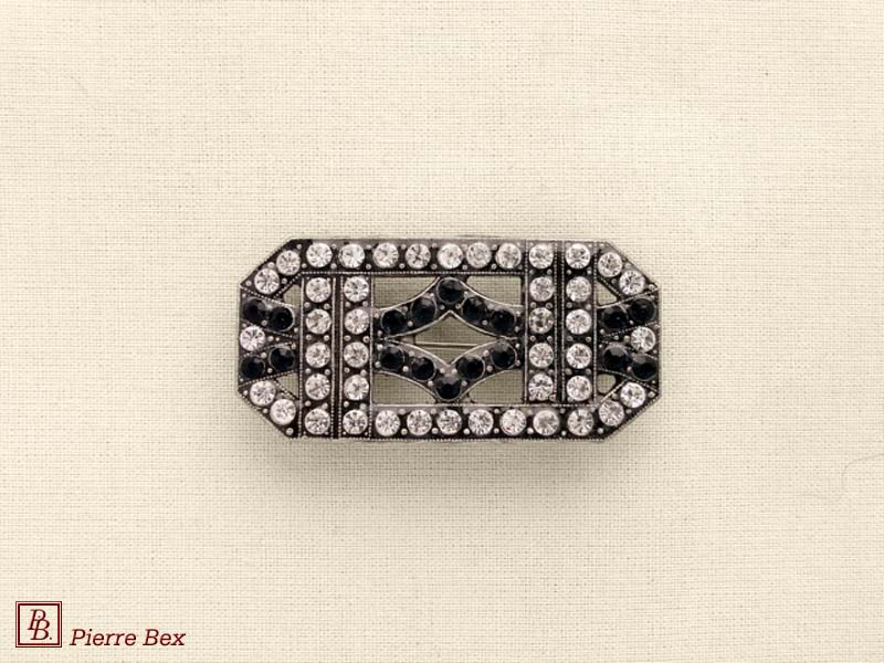 Pierre Bex Art-Deco brooch with rhinestones 45526-01