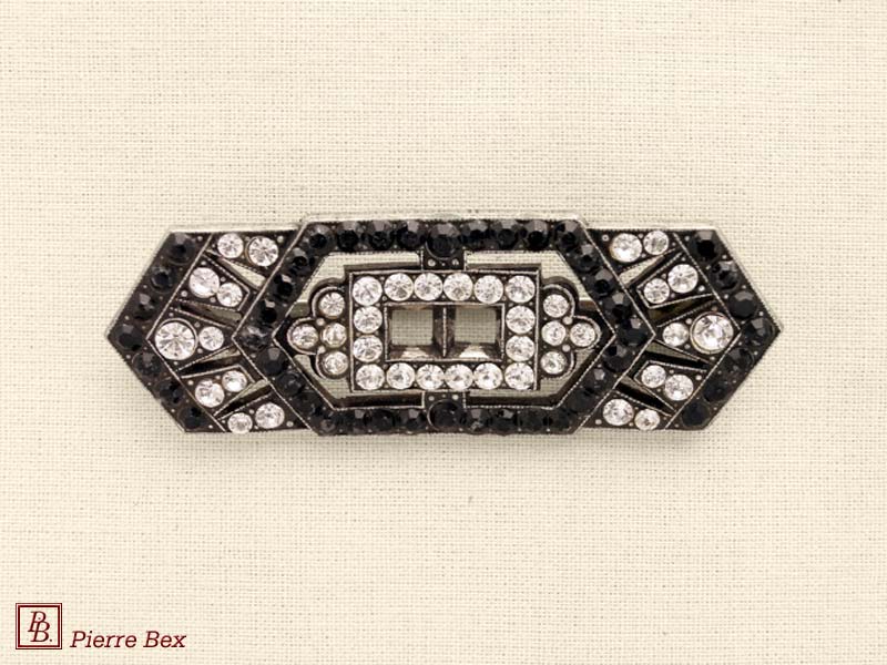 Pierre Bex Art-Deco brooch with rhinestones 45526-02