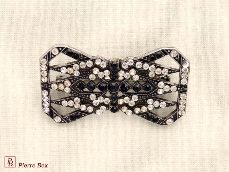 Pierre Bex Art-Deco brooch with rhinestones 45526-03