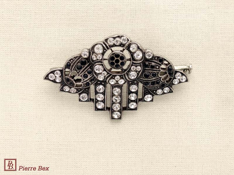 Pierre Bex Art-Deco brooch with rhinestones 45526-04
