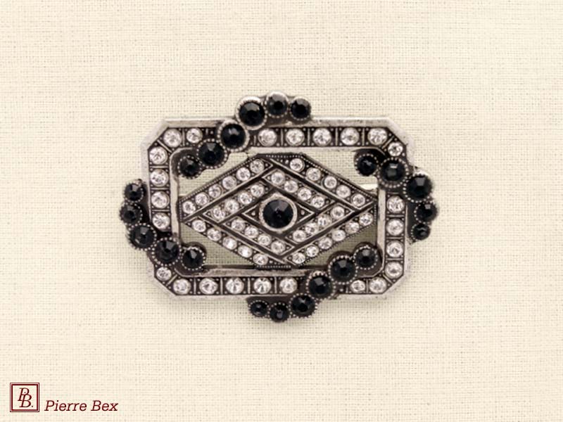 Pierre Bex Art-Deco brooch with rhinestones 45526-05