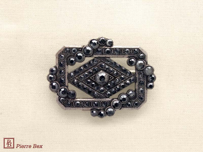 Pierre Bex Art-Deco brooch with rhinestones 45526-05A
