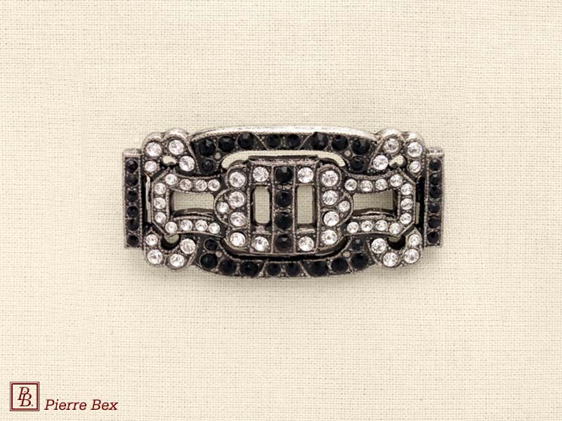 Pierre Bex Art-Deco brooch with rhinestones 45526-06