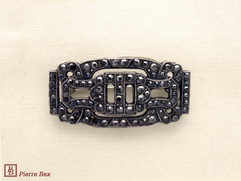 Pierre Bex Art-Deco brooch with rhinestones 45526-06A