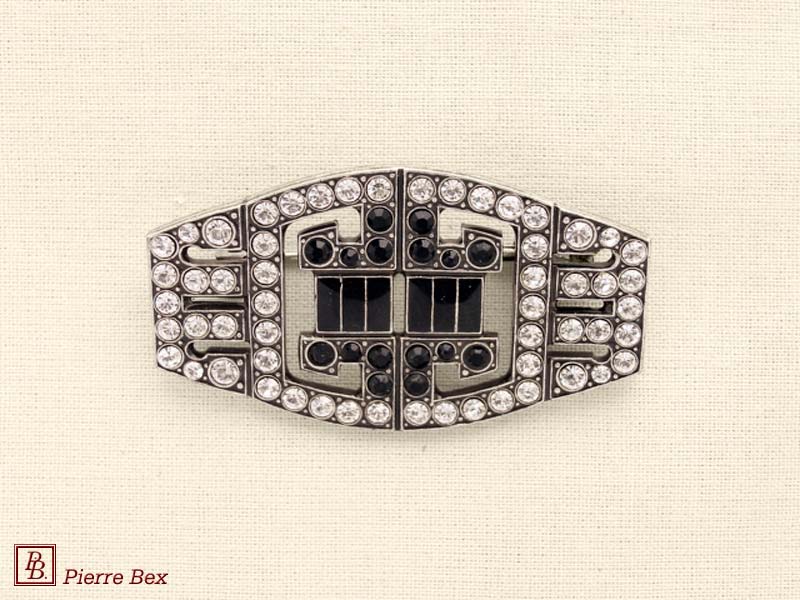 Pierre Bex Art-Deco brooch with rhinestones 45526-07