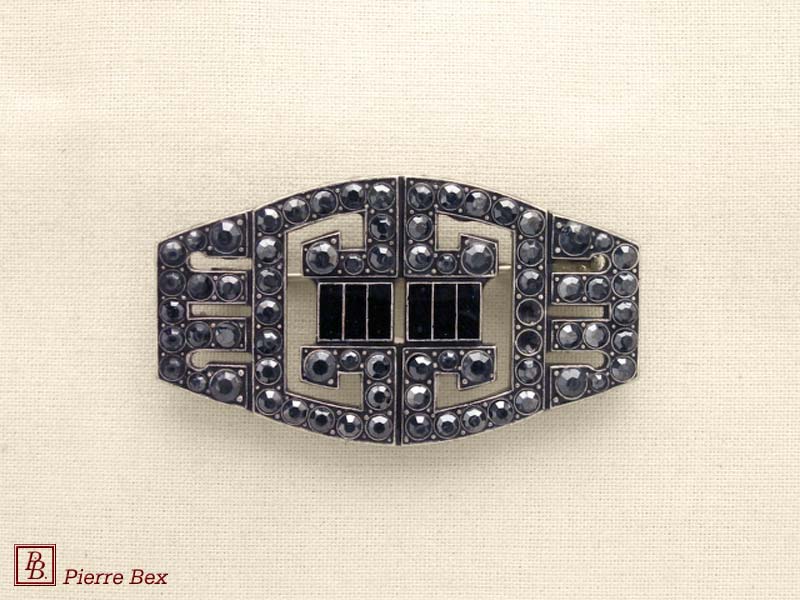 Pierre Bex Art-Deco brooch with rhinestones 45526-07A