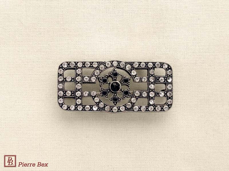 Pierre Bex Art-Deco brooch with rhinestones 45526-08