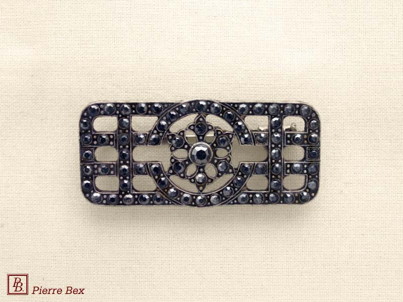 Pierre Bex Art-Deco brooch with rhinestones 45526-08A