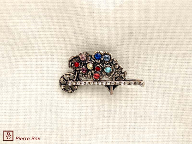 Pierre Bex Art-Deco brooch wheelbarrow 45636-04