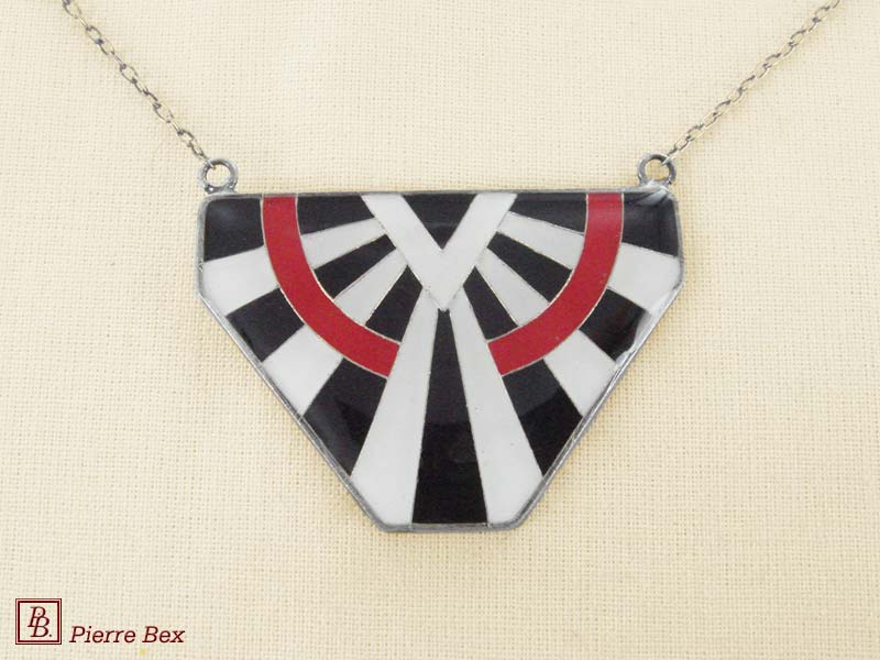 Pierre Bex Art-Deco enamel necklace 48144-01